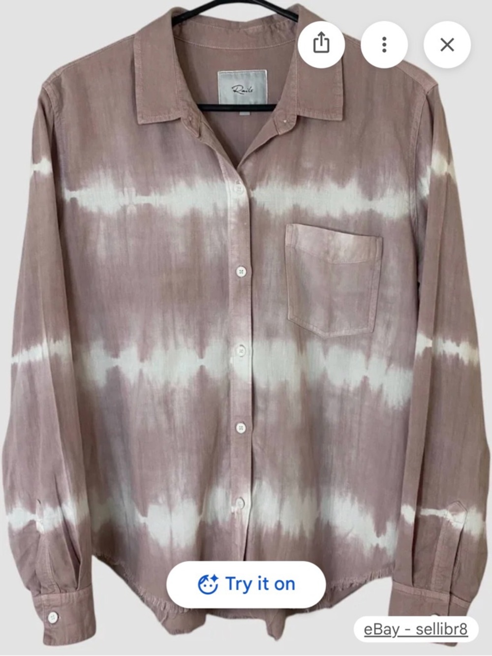 Rails Mauve and White Tie-Dye Button-Up Shirt